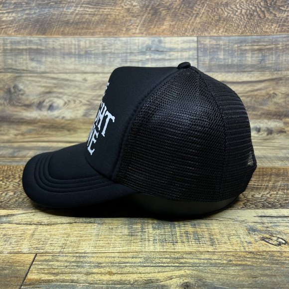 The Twilight Zone Mens Trucker Hat Black Snapback 60s Logo Rod Sterling Ball Cap - Picture 4 of 8